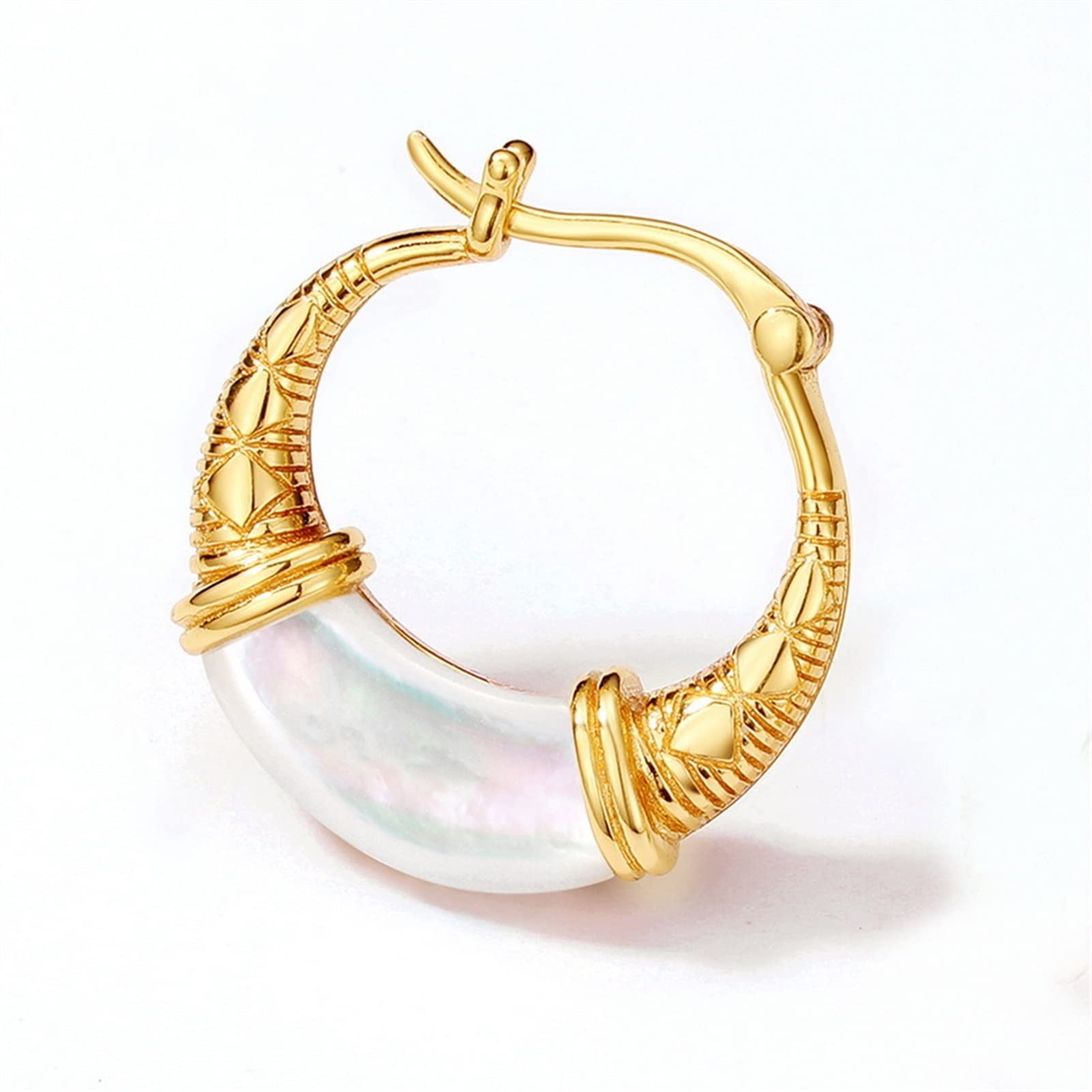 Gioielli di Moda Orecchini da Donna in Argento Sterling 925 Orecchini Pendenti con Conchiglia Bianca 12 * 6mm Orecchini squisiti ed Eleganti da Donna Orecchini di Fascia Alta