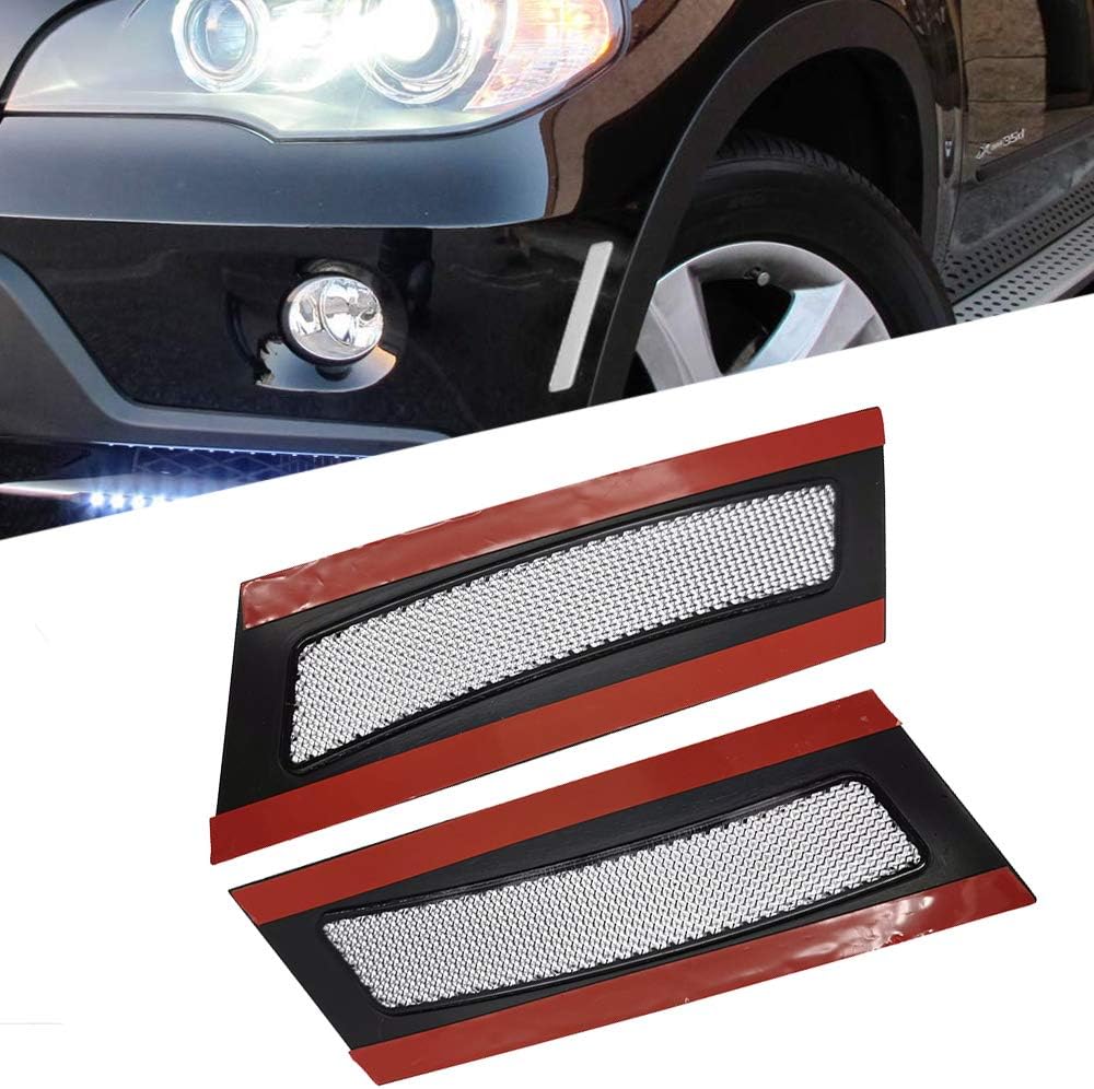 GSRECY Front Bumper Reflector Side Marker Lights Fit For 2007-2010 BMW E70 X5 Pre-LCI models-Clear Lens