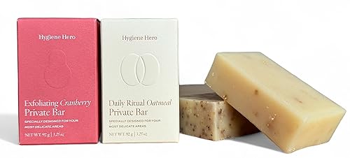 Jabón exfoliante de arándanos y rituales diarios de avena privada de 3.25 oz 92 g Gel de baño para manchas oscuras, zonas íntimas, axilas Juego