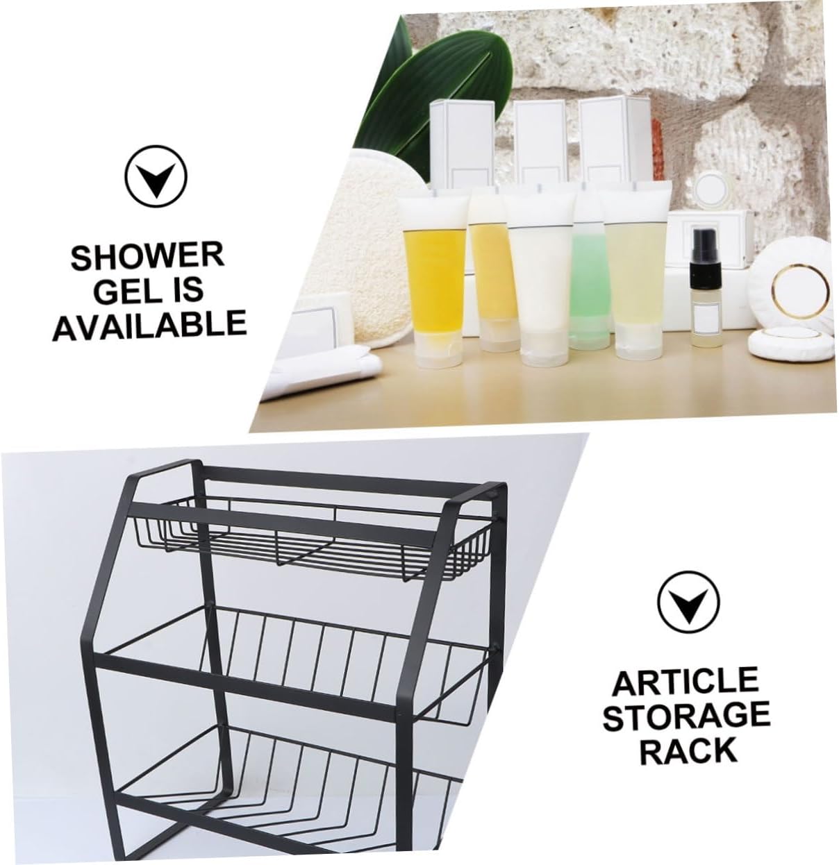 Unomor 1Pc Kitchen Rack Multi Seasoning Shelf Draining Storage Organizer for Kitchen Bathroom Black Sloping Bottom Countertop Design for Neat Convenient Use