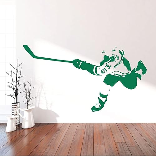 Miniatura 4 de Hockey Wall Decor - Personalized Player Shooting Puck - Vinyl Sticker For Teen, Boy's Bedroom or Playroom - Sports Decorations