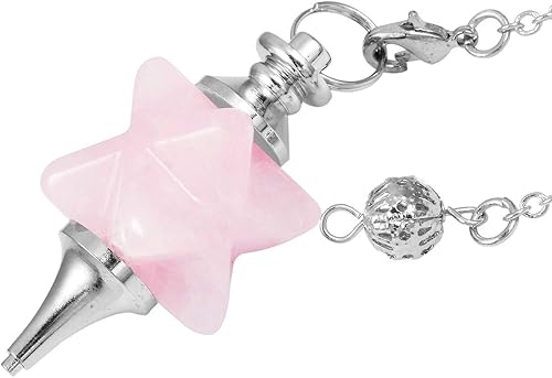 Miniatura 2 de SUNYIK Stone Merkaba Star Pendulum, Crystal Point Healing Reiki Dowsing Wicca Herramienta de adivinación