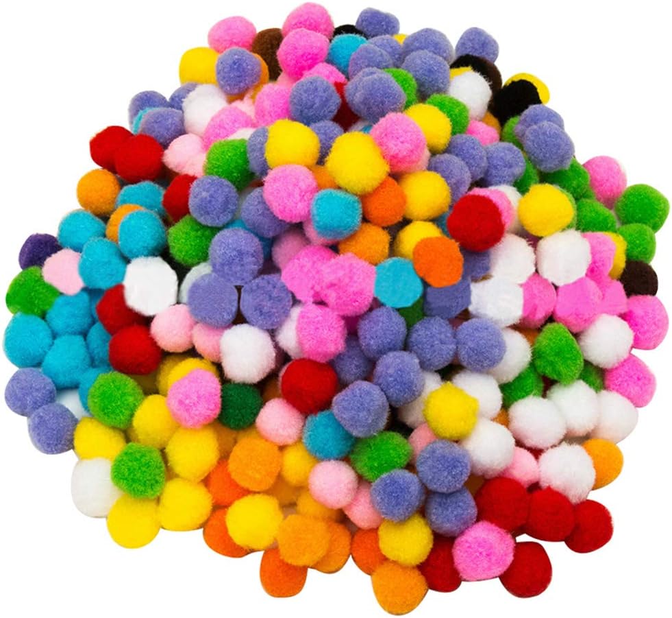 1000 Pieces 10mm Pom Poms Cheerleading Balls for Crafts Making,Hobby Supplies and DIY Creative Crafts Decorations,Assorted Mixed Color Soft Flutty Mini Pom Poms for Kids Art (1000-10mm)