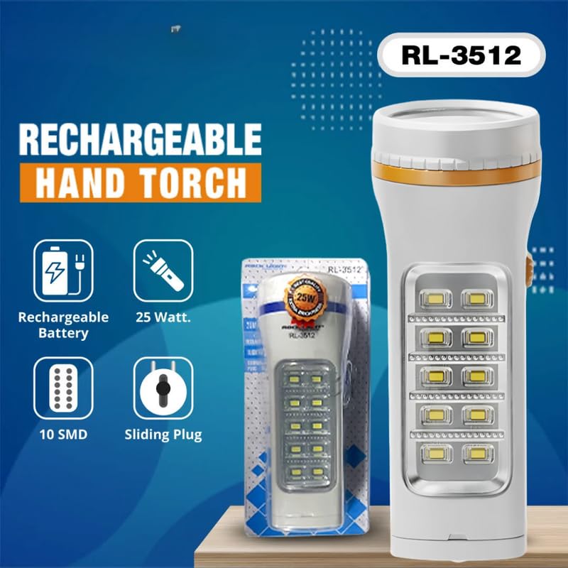 Image of Drumstone 𝟏𝟓-𝐘𝐞𝐚𝐫 𝐖𝐚𝐫𝐫𝐚𝐧𝐭𝐲 RL-3512 Best Torch Light for Farmers in India | Rechargeable & Reliable | Ideal for Outdoor Work, Farming & Emergency Situations