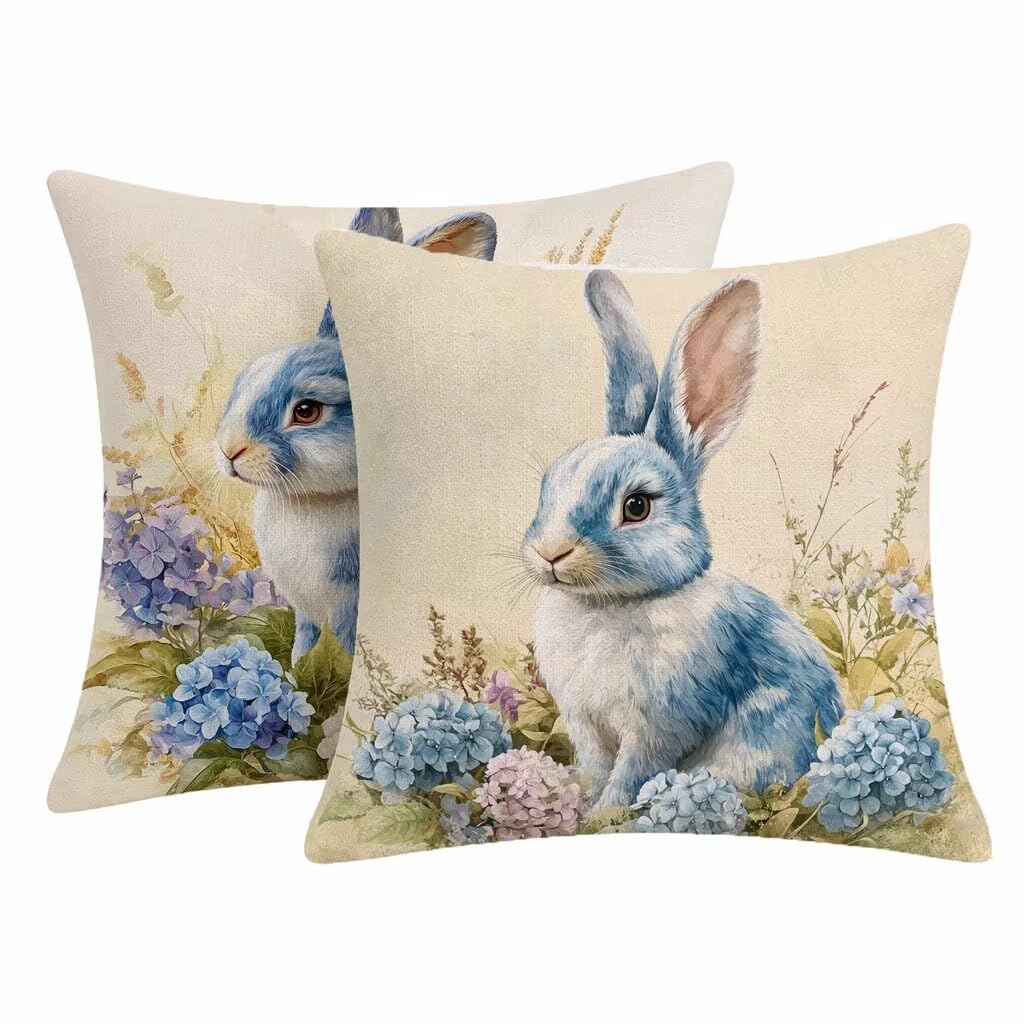 Housse Coussin Exterieur Impermeable en Lin Beige 60x60cm Lot de 2