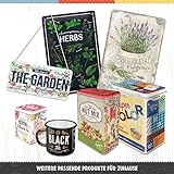Nostalgic-Art Retro Vorratsdose Flach, 2,5 l, Pins & Needles Sewing Box – Geschenk-Idee für Dein Zuhause, Blech-Dose mit Deckel, Vintage Design, zur Nähen-Aufbewahrung, Nähen-Deko