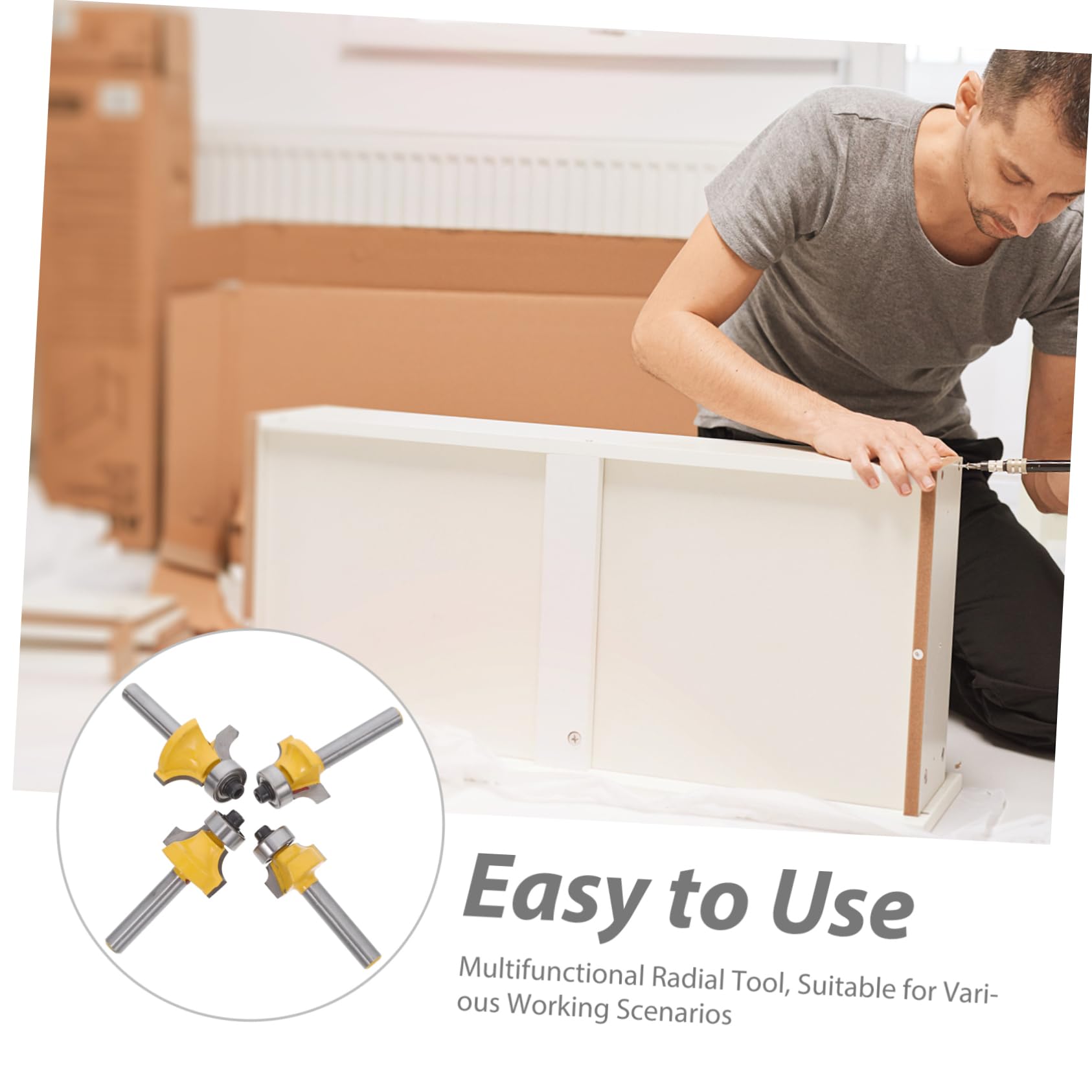 HOMSFOU 12pezzi Frese Per Router Con Teste Di Fresatura Per Lavorazione Del Utensili Per Arrotondare Bordi e Rifinire Angoli Accessori Per Falegnameria Professionale