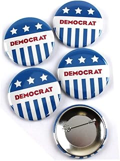 Democrat Banner Badge Political Pinback Buttons - 2.25 Inch Round 5 Pack