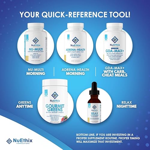 Miniatura 6 de NuEthix Formulations Adrena-Health Suplemento dietético, ayuda a la salud del cortisol, niveles de energía, moderación del estado de ánimo,