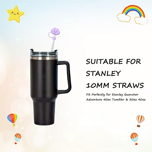 Miniatura 3 de Tapa de popote para copa Stanley, compatible con vaso de 30 y 40 onzas con asa, adecuado para popotes con un diámetro de 0.394 in, tapas