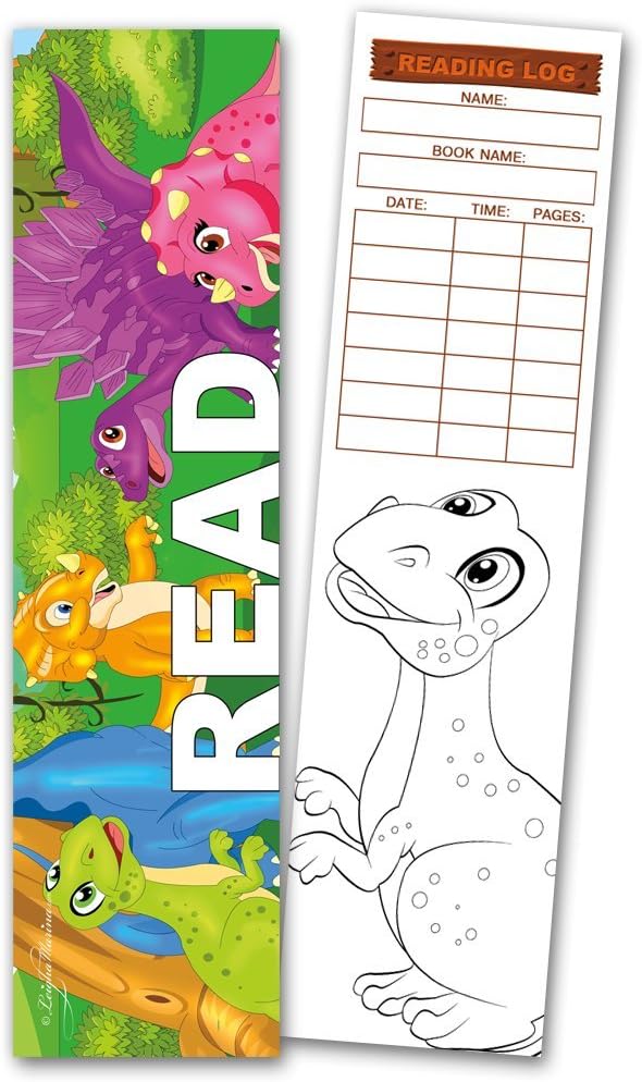 30 Dinosaurs 'Read' Coloring Bookmarks with Reading Logs