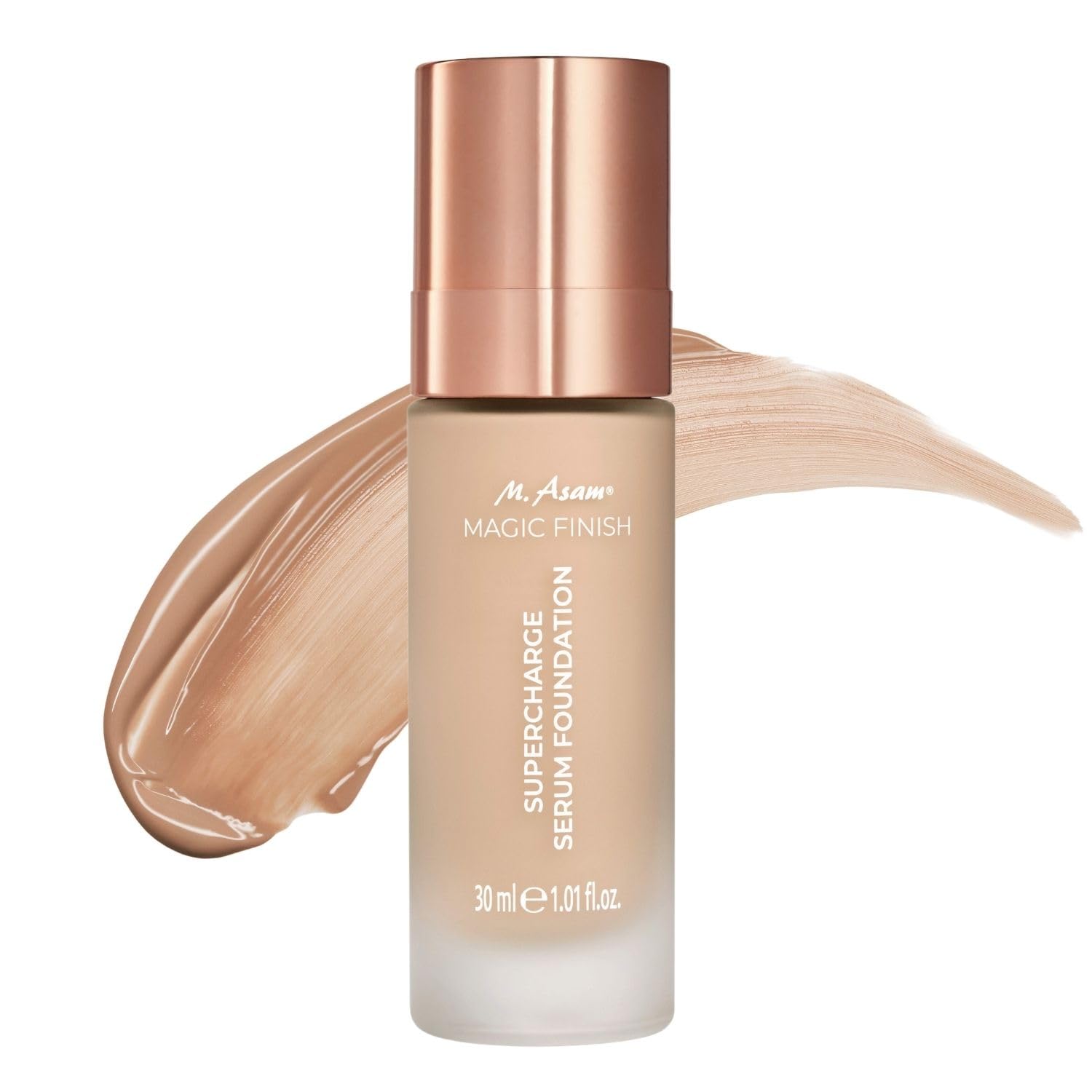 M. Asam MAGIC FINISH Supercharge Serum Foundation Creamy Nude (30 ml) – Feuchtigkeit spendende Foundation & straffendes Gesichtsserum in Einem, Anti-Aging Make-up mit optimaler Deckkraft & Hyaluron