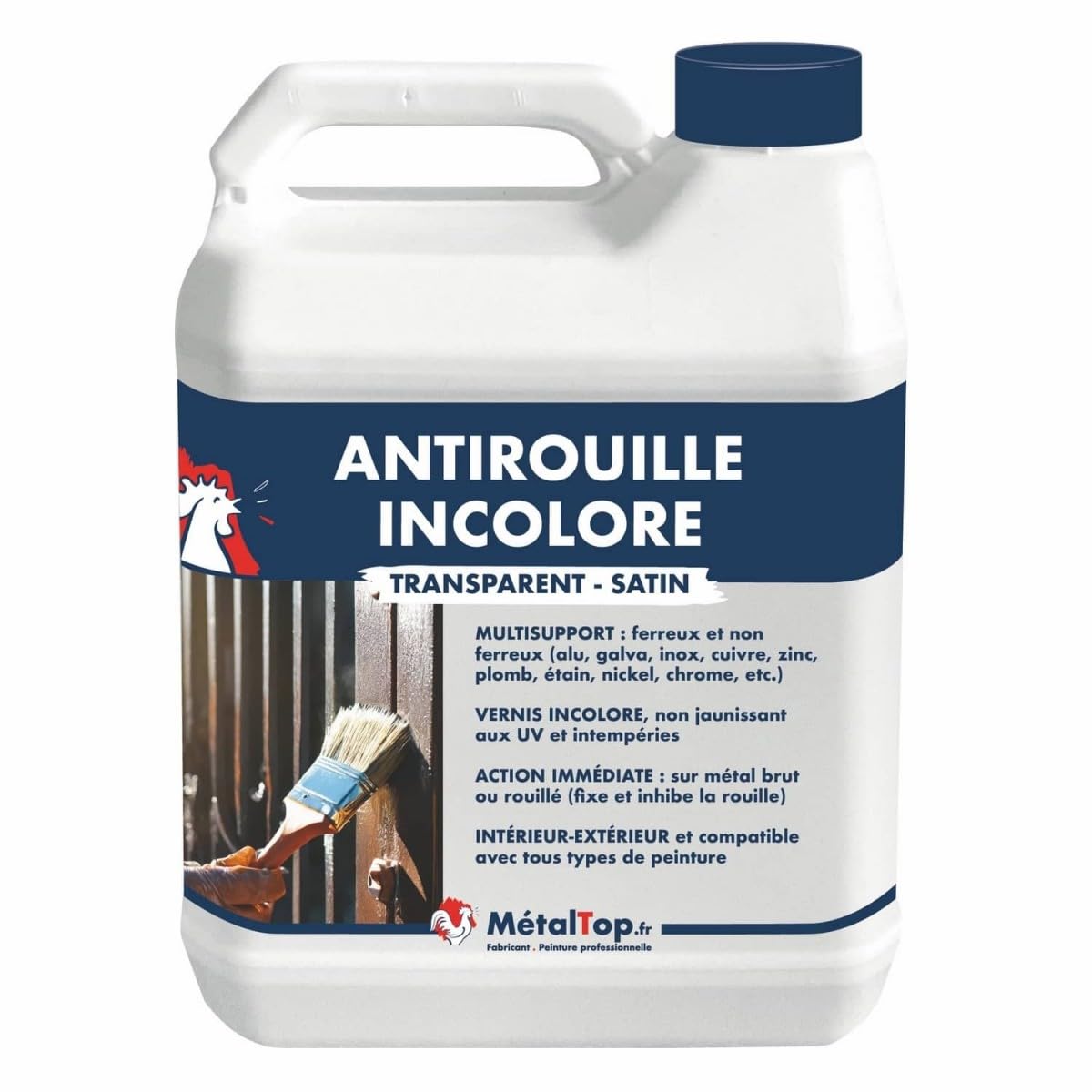 Metaltop Antirouille Incolore 1 L Protection transparente contre la rouille pour métaux