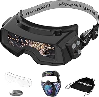 YESWELDER True Color Auto Darkening Welding Goggles, Wide Shade Range 4/5-9/9-13 with Grinding, Welding Glasses Welder Mask Welding Helmet for TIG MIG ARC Plasma Cut (Cyberpunk Pattern)