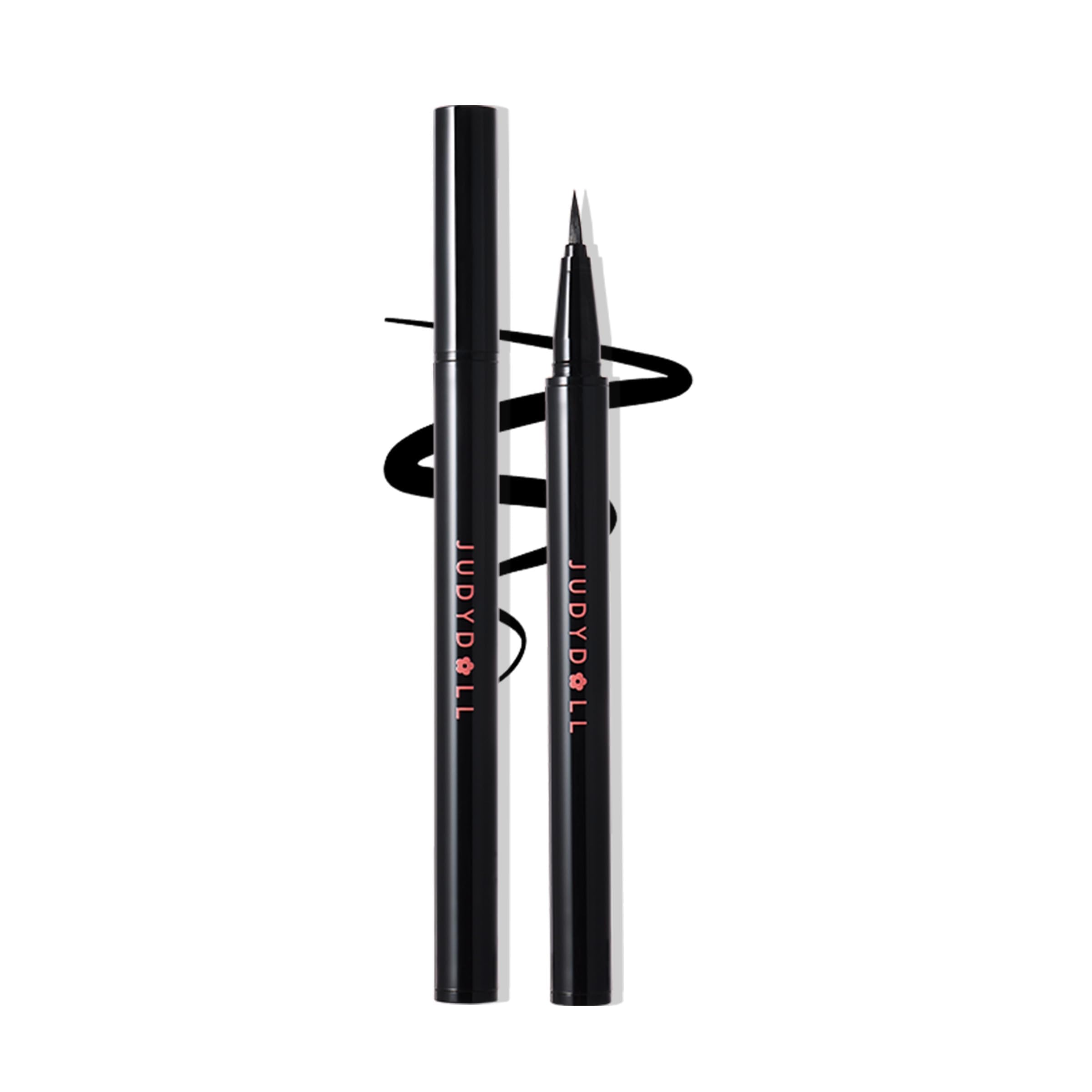 JUDYDOLL Intense Black Liquid Eyeliner - Black Liquid Liner, Waterproof, Smudge-proof, Long lasting, Easy Glide & Ultra-fine Brush Tip, Skip-free Lining, Ideal for Cat Eyes & Wings, Beginner Friendly