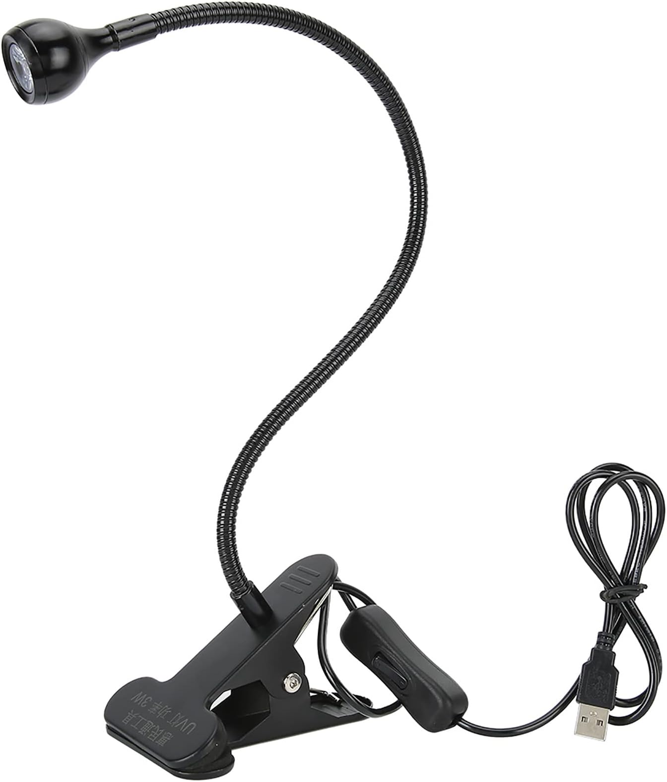 3W LED UV Glue Curing Lamp, USB Ultraviolet Light Light, Portable Gooseneck Clamp Flexible 360 Degrees Desk Lamps, 395 Wavelength, Plug and Play,for Repairing Phones,Fluorescent