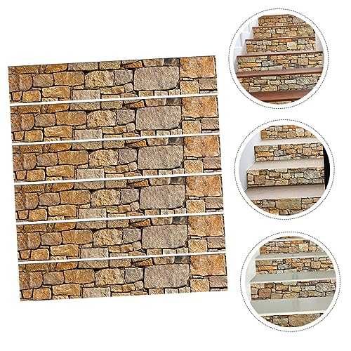 Pegatinas de piedra para escaleras autoadhesivas reparan peldaños viejos con vinilo impermeable 4