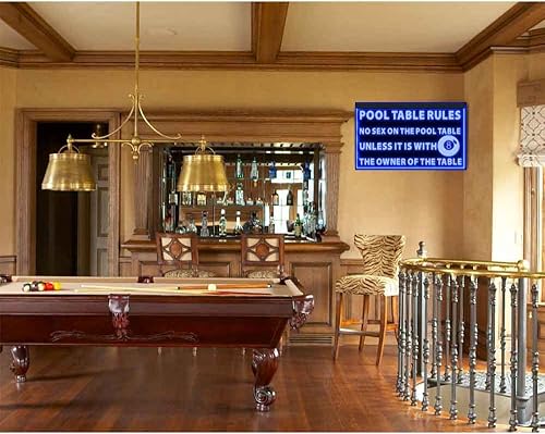 Miniatura 3 de 230130 Mesa de billar Rules No Sex On It Unless With 8 Game Room Home Decor Display LED Light Letrero de neón (12 x 8 pulgadas, azul)