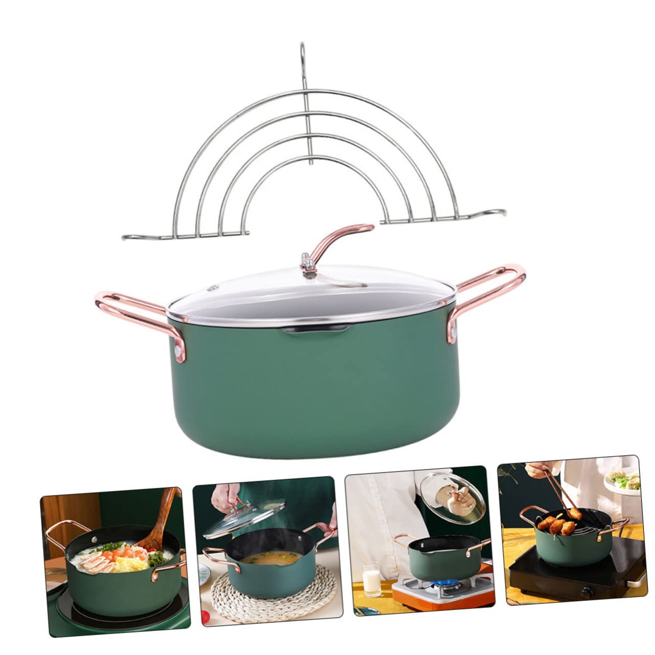 Olla Multiusos para Cocinar Alimentos para Bebés Olla para Sopa Sartén Juego de Utensilios de Cocina para El Hogar Y El Hotel