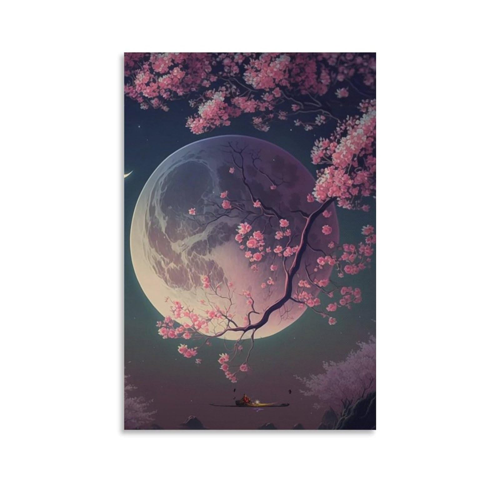 キャンバス プリントアート 満月と桜 インテリア 絵画 キャンバス プリントアート 満月と桜 インテリア 絵画