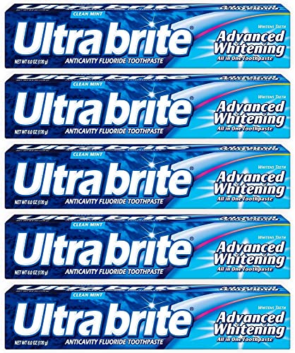 Ultra brite Advanced Whitening Toothpaste Clean Mint 6 oz (Pack of 5)