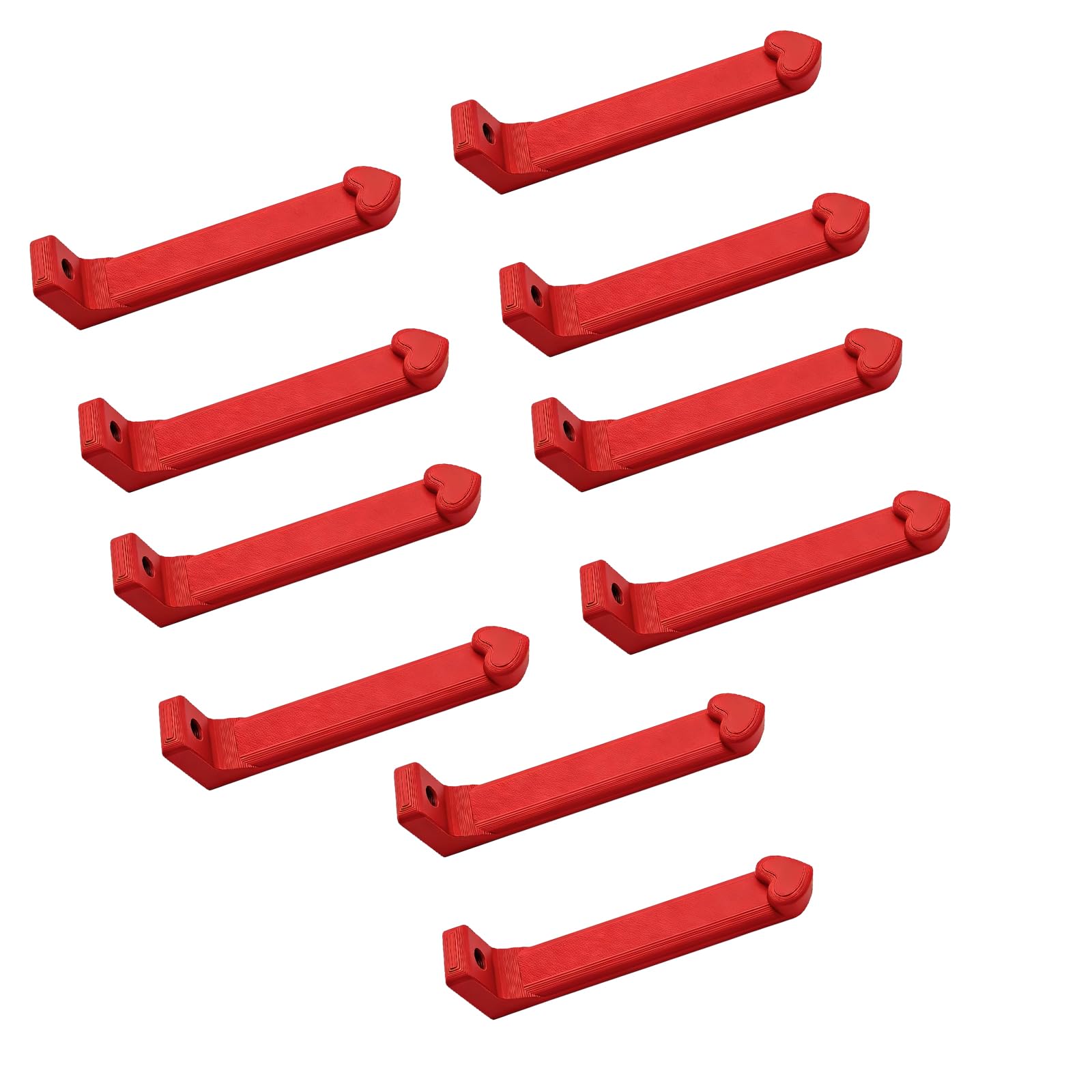 Kaeltsyn Red Storage Wall Hooks Set 3D Printed Tool Holder Rack For Workshop Workbench Craft Desk Garage Use And Setup 10Pcs Wall Mounted Tool Holder Rack