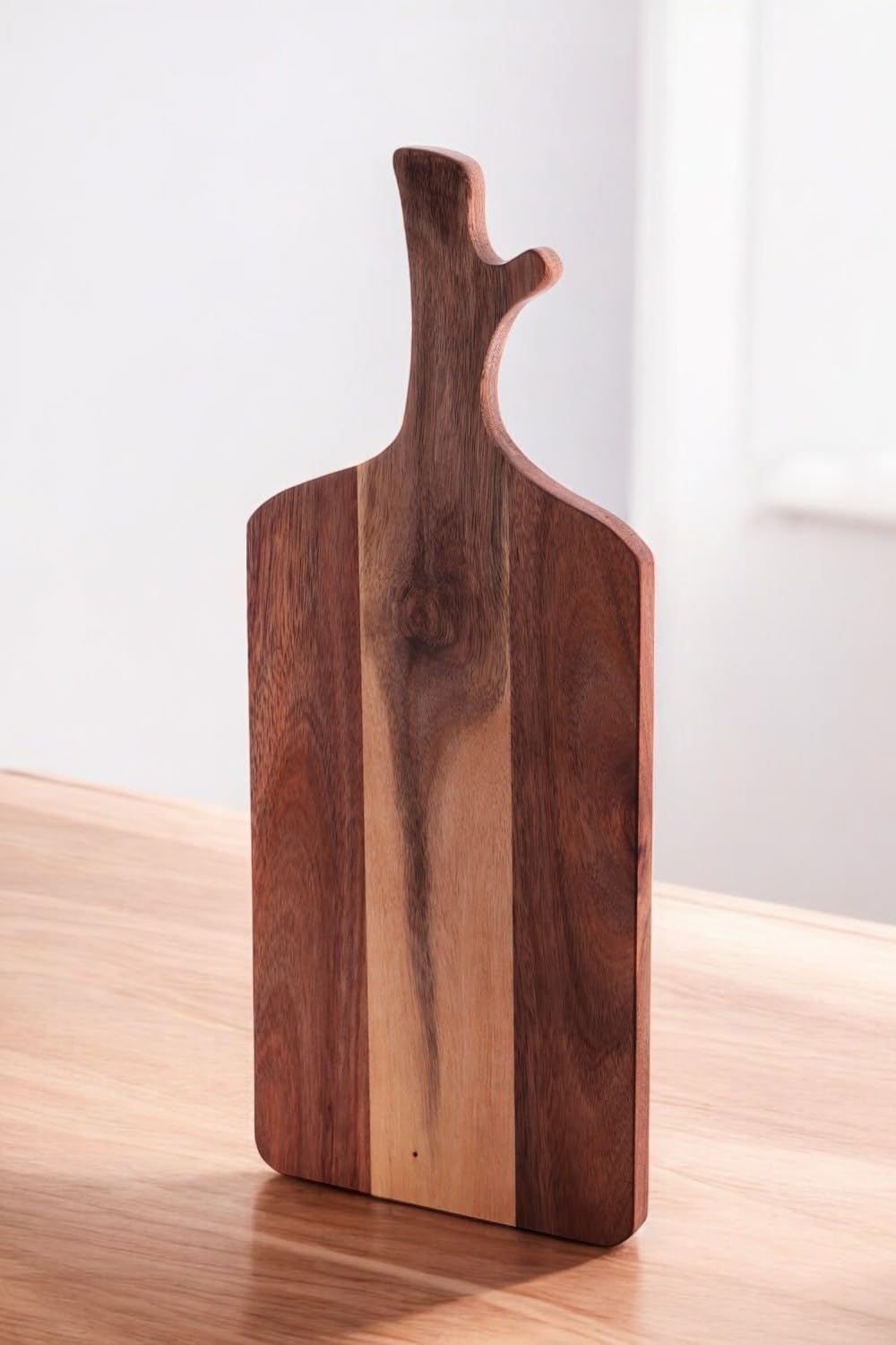 Deconox Doğal Akasya Ahşap Kesme Tahtası Saplı, Et, Peynir, Ekmek, Sebze ve Meyve Servis Tepsisi için Ahşap Mutfak Doğrama Tahtası (46 * 18.5 * 1.5cm)