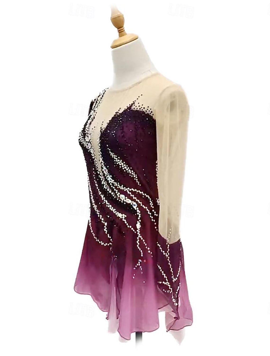 Abito da Gara di Pattinaggio Artistico Fatto A Mano per Donna E Bambina Abbigliamento per Danza sul Ghiaccio, Ginnastica Artistica E Performance Body per Ginnastica Ritmica