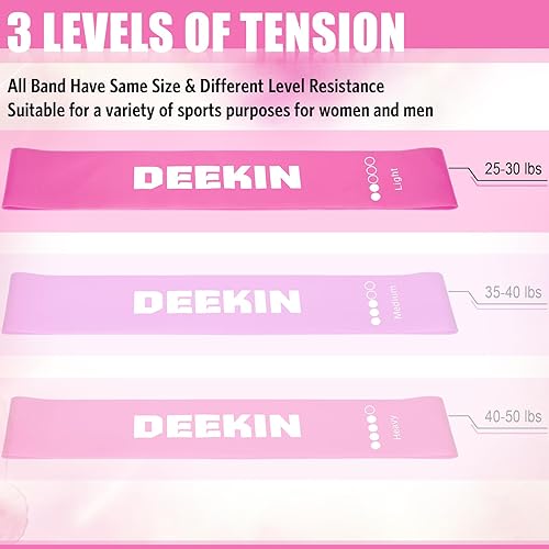 Miniatura 3 de DEEKIN 20 bandas de resistencia para ejercicio, equipo de ejercicio, anillo elástico de arrastre para mujeres y hombres, fitness en casa, gimnasio,