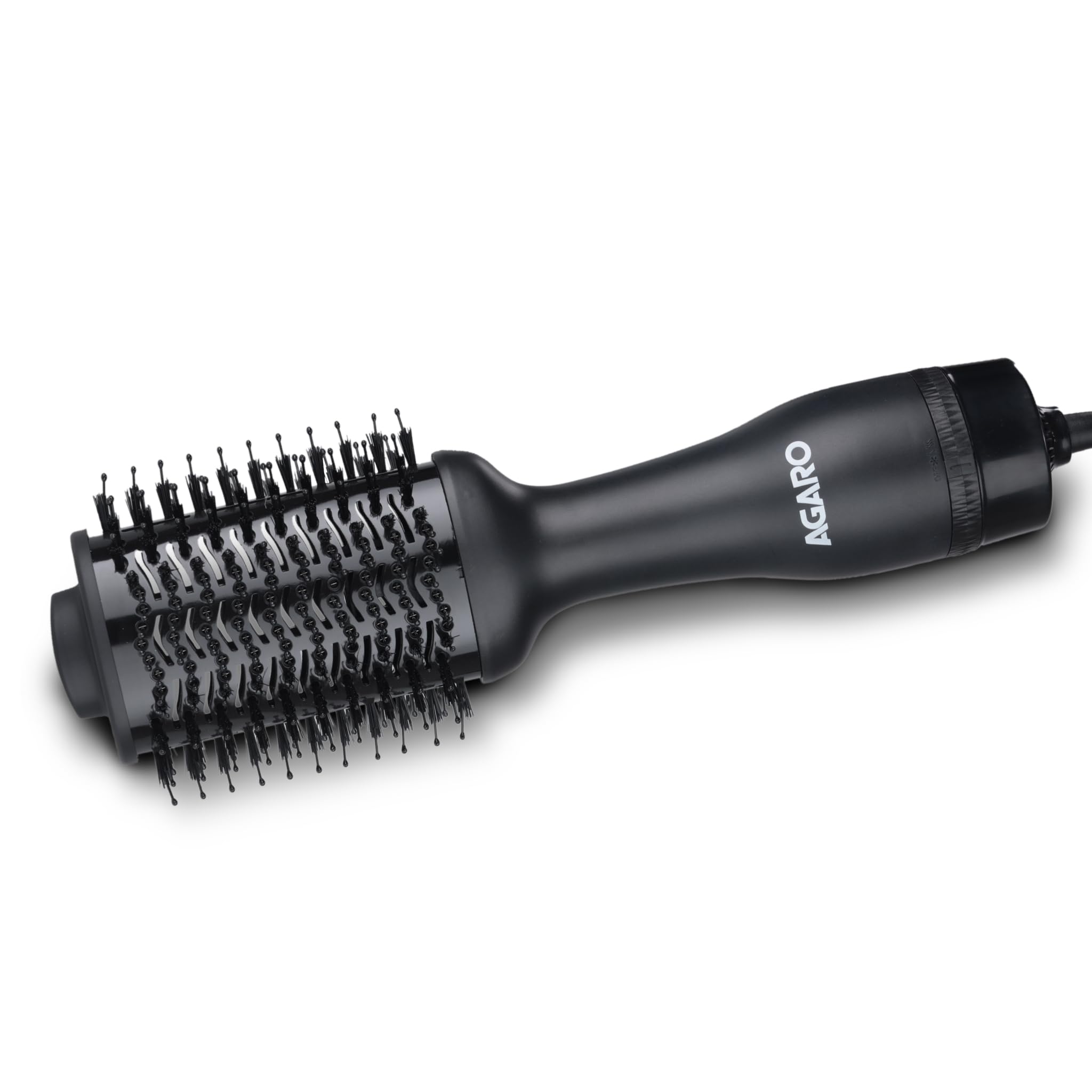 AGARO HV2179 Hot Air Brush for Hair, Blow Dryer Brush, Volumizer & Styler, 360° Airflow Vent, Oval Barrel for Hair Volume, Charcoal Bristles, Ceramic Tourmaline Coating Brushing Head, 1200W, Black