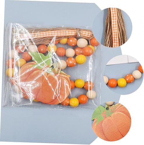 Miniatura 9 de Cuerda de cuentas de madera de Acción de Gracias, decoración del hogar, corona de otoño, decoración de calabaza, adorno colgante de madera de otoño,