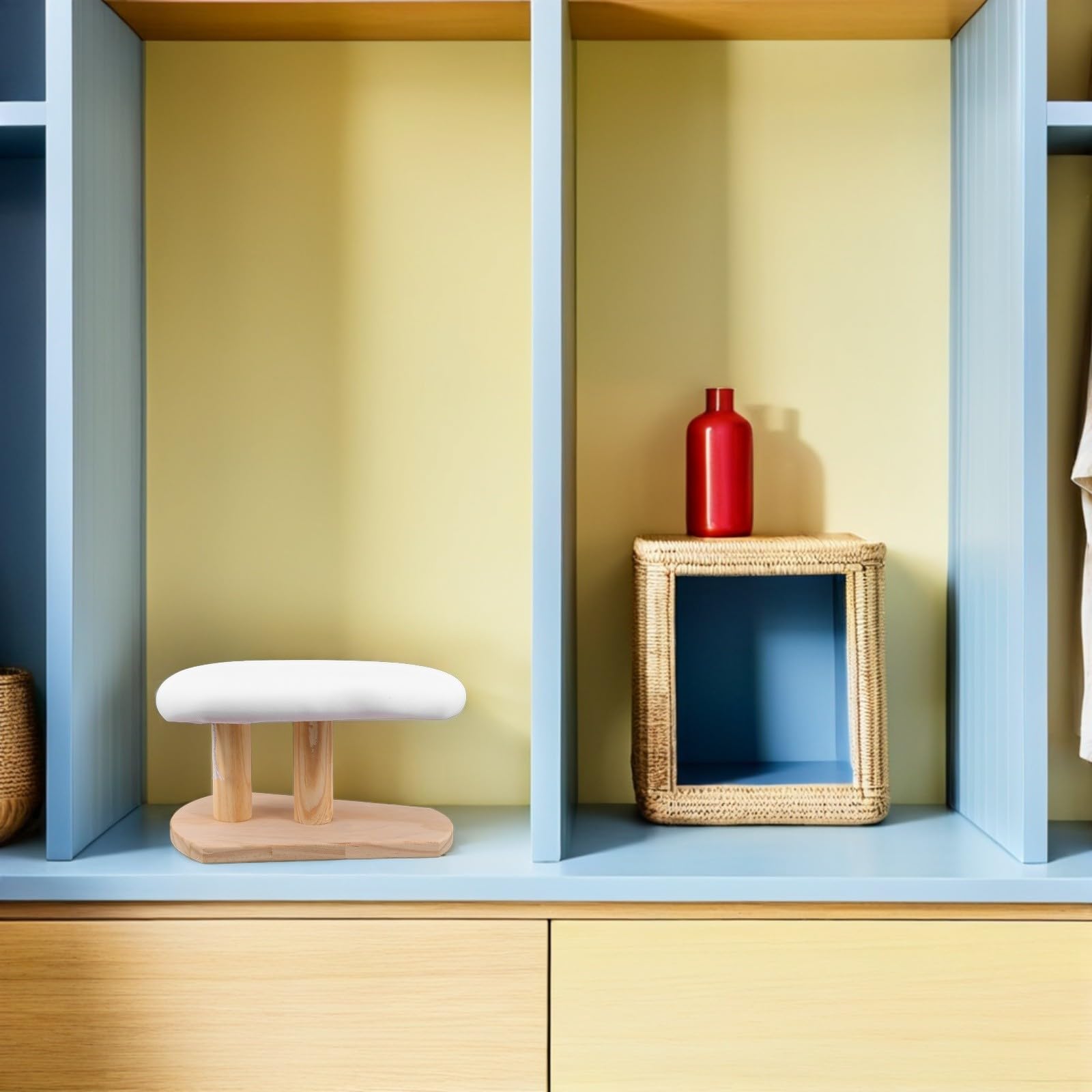 Tabla de Planchar y Superficie Acolchada de Madera Multifuncional con Base Estable para Ropa Infantil y Puños Estrechos en Tareas de Planchado en Casa