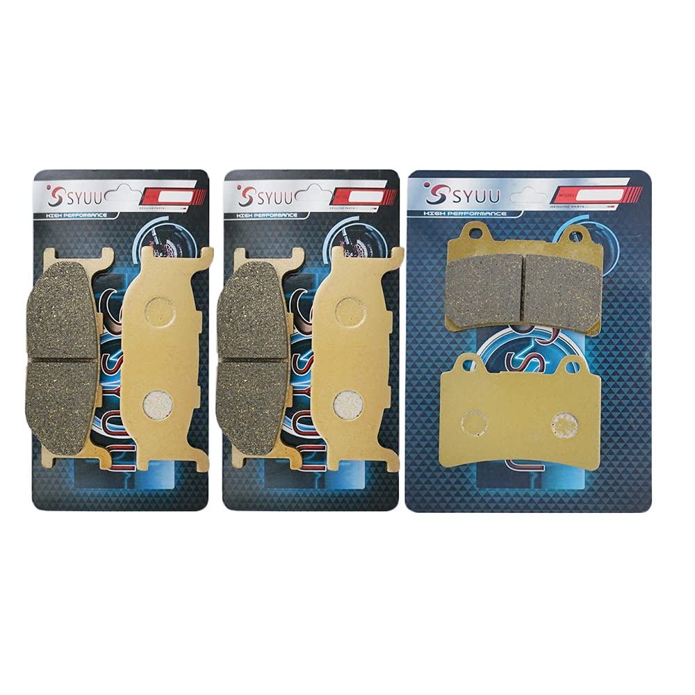 S SYUU moto Fibre de cuivre Plaquettes de Frein Avant et Arrière Compatible avec Yamaha XVZ 1300 TF Venture Star 1999-2001 XV 1600 A Wildstar 1999 2000 2001 2002 2003 2004 FA179F FA123R