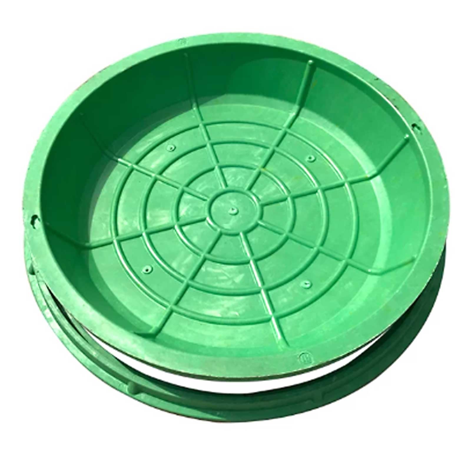 Couvercle de regard invisible rond vert 60 cm en résine pour fosse septique