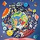 LURNODY 128 Teile Weltraumreise Bodenpuzzle, Sonnensystem Bodenpuzzle für Kinder, Puzzle Planeten Rund, für Kinder 3 4 5 6 7 8, Puzzle Geschenke für Jungen Mädchen