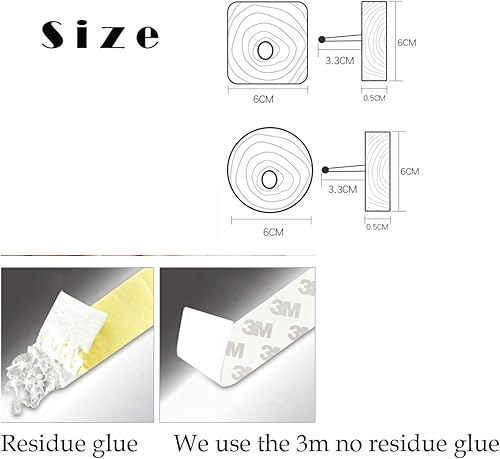 Miniatura 5 de Ganchos de madera para colgar en la pared, para colgar en la puerta, para ropa, autoadhesivos, para cortina de ducha de madera, gancho decorativo