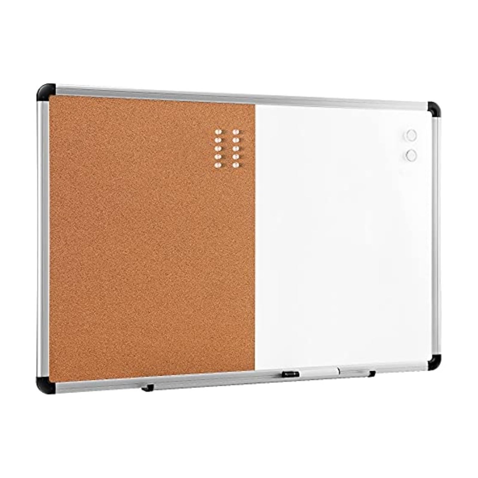 Tableau effaçable à sec magnétique avec surface liège combo