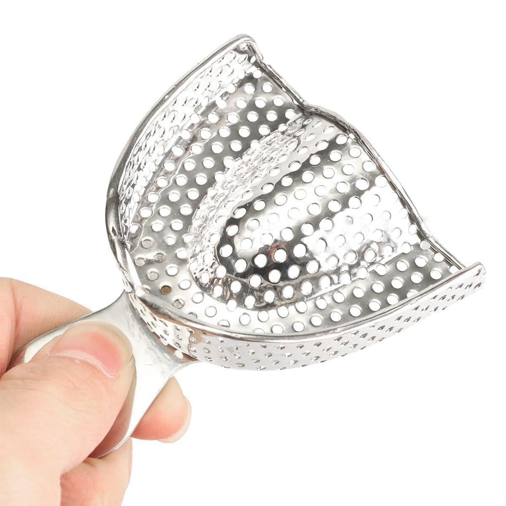 Vassoi Dentali per Impronte in Acciaio Set Morso Dentale Arco Completo Superiore e Inferiore Stampi Denti Inossidabile