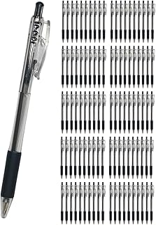 ボールペン 黒 100本セット ノック式 0.7mm ブラックインク ラバーグリップ 細字 筆記具 事務用 学校用 オフィス備品 メモ 書類作成 ノート用 大容量 まとめ買い 業務用にも BA823