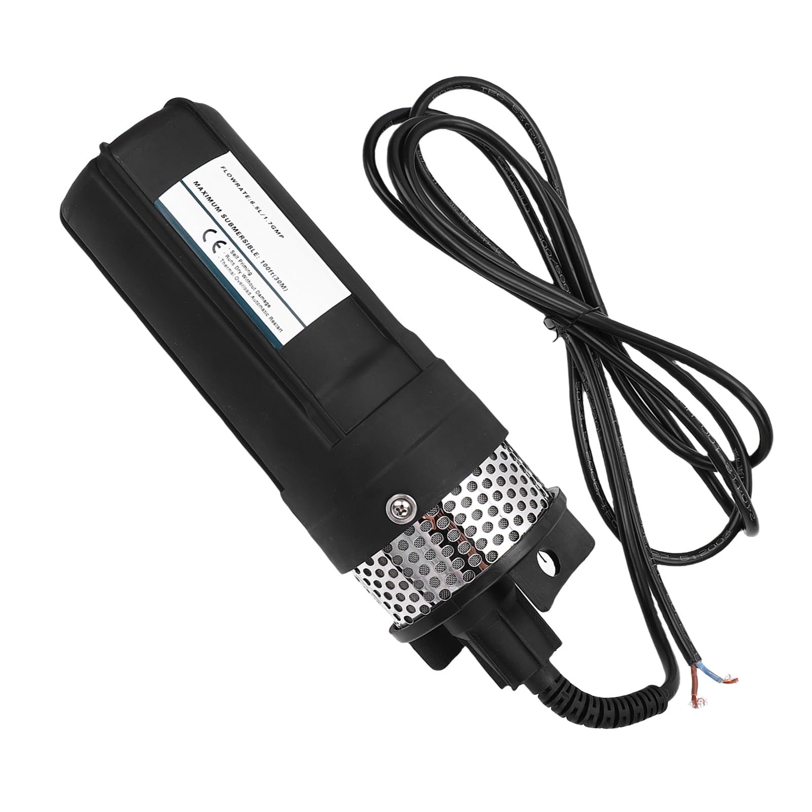 Solar-Tauchpumpe, 96 W, 1,7 GPM, Tiefbrunnenpumpe, Edelstahlpumpe mit 230 Fuß Hub, 100 Fuß Tiefe, Ideal für Bewässerung, Industrie, Bewässerung, Gewächshaus, Teichbelüftung (DC24V)