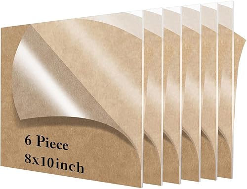 6 hojas acrílicas transparentes de 8 x 10 pulgadas, letreros acrílicos en blanco de 1/8 pulgadas de grosor (0.118 in), plexiglás perfecto para