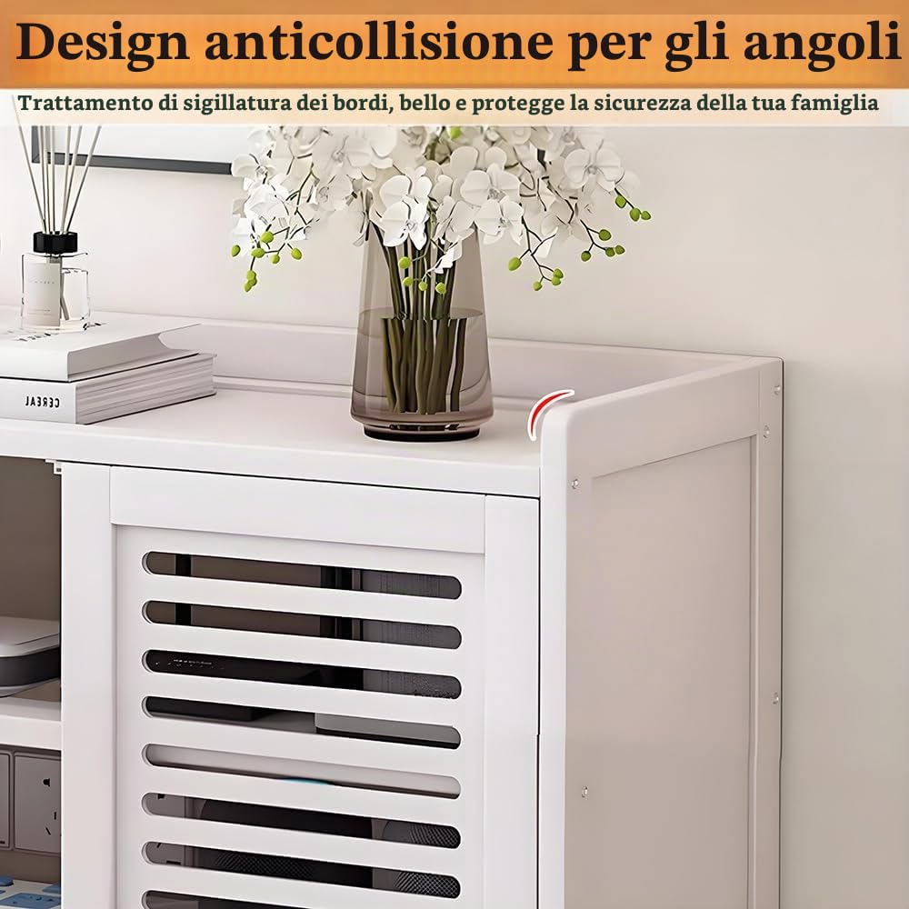 Copricontatore da Interno Arredo, Modem Wifi, Scatola porta Cavi, per Nascondere le Prese e Router e Mettere in Ordine i Suoi Cavi, per TV Accessori/Lettori DVD/Giochi Console(White)