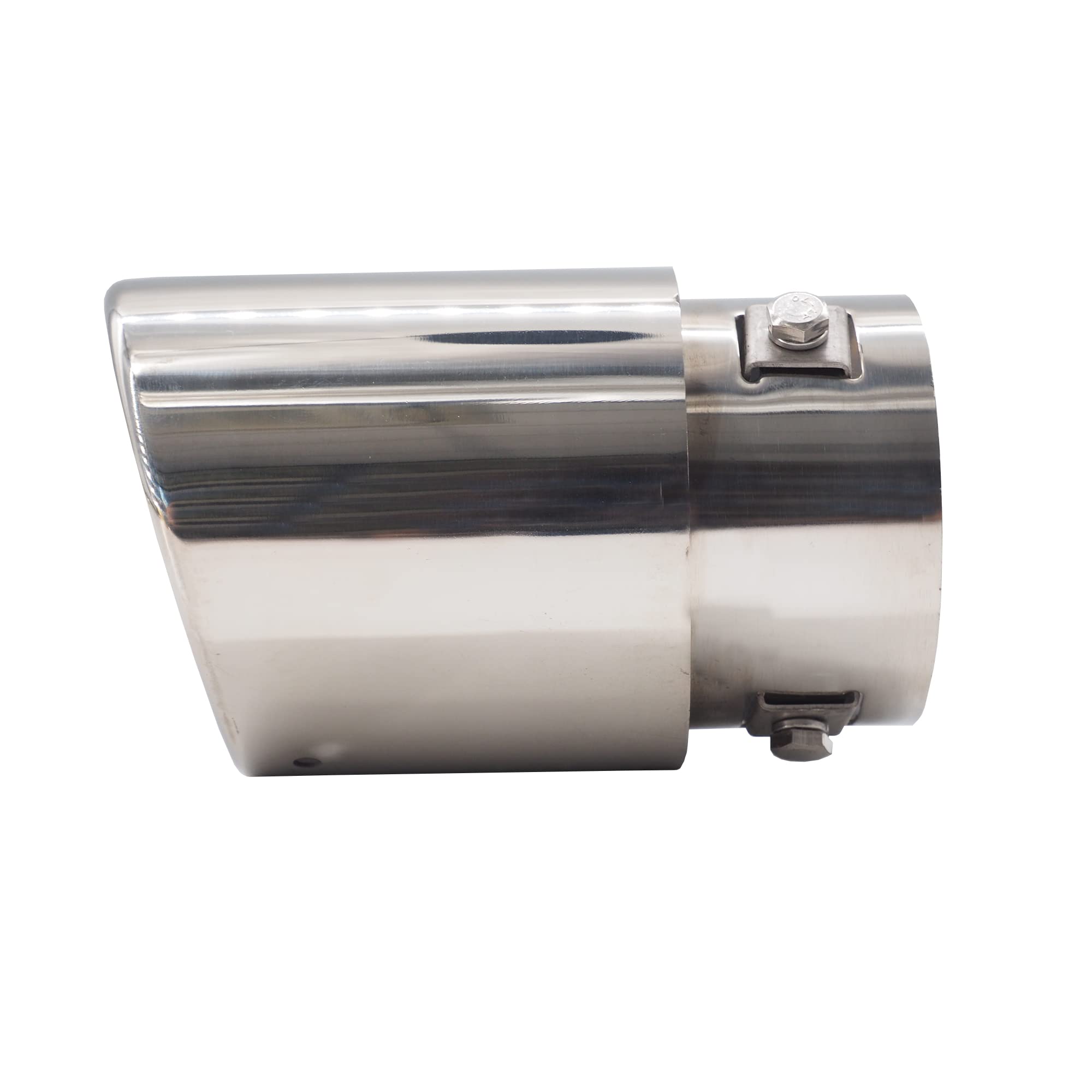 Simoni Racing Embout d'Échappement Ovale/Oblique Inox - 88x82xL125mm - Montage ->74mm