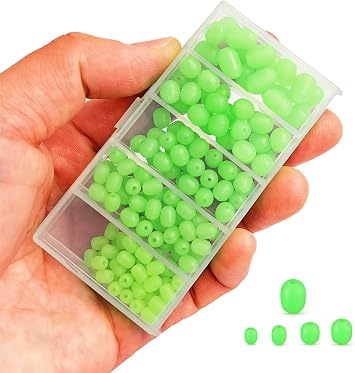 Fishing Beads Glow Bait Eggs Oval Fishing Eggs Assorted Set - 170pcs Soft Fishing Rig Bead