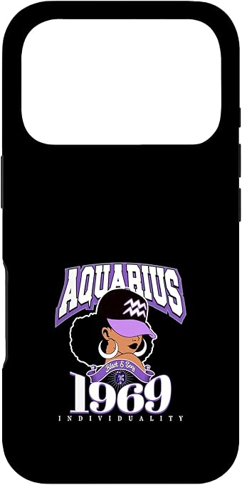 Aquarius 1969 Astro Year Melanated Queen Afro Goddess Case for iPhone 17 Pro