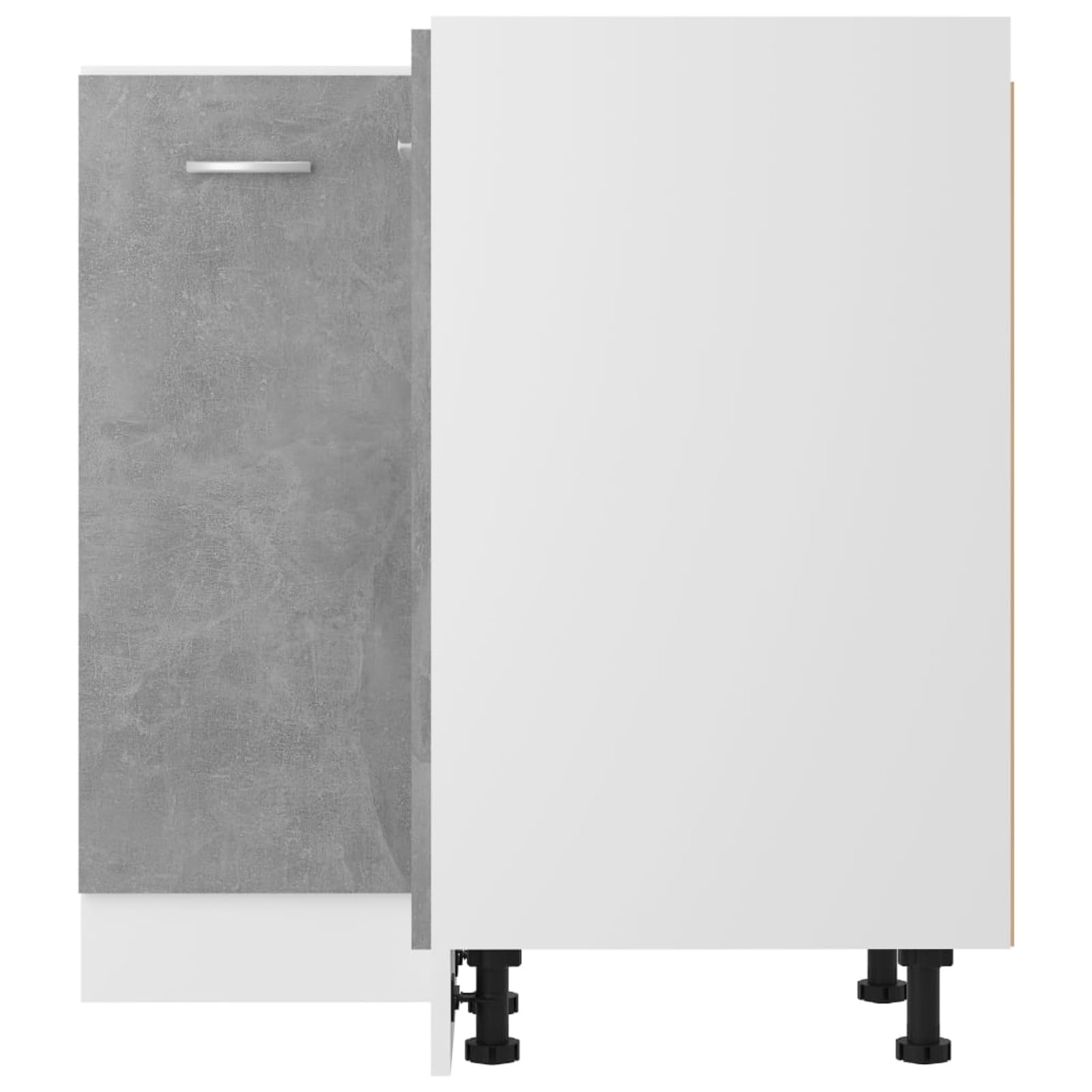 Gecheer Eckunterschrank Lyon Betongrau 75.5x75.5x81.5 cm Holzwerkstoff praktischer Stauraum für Küchengeräte langlebiges Design für Moderne Haushalte