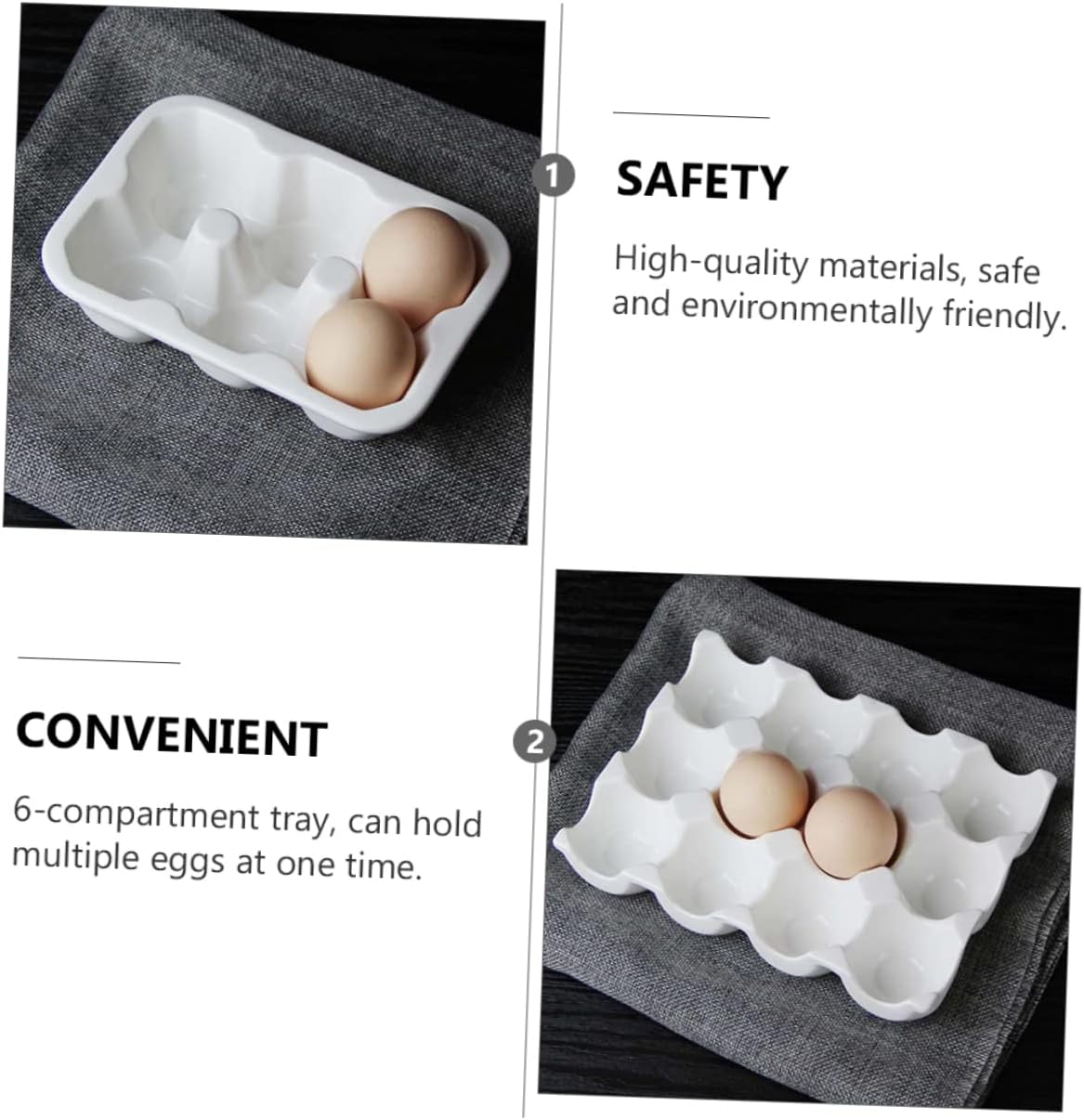 6-grid Porcelain Egg Carton for Refrigerator Ceramic Egg Holder Fridge Storage Tray Organizer Tray Fridge Box Holder Ceramic