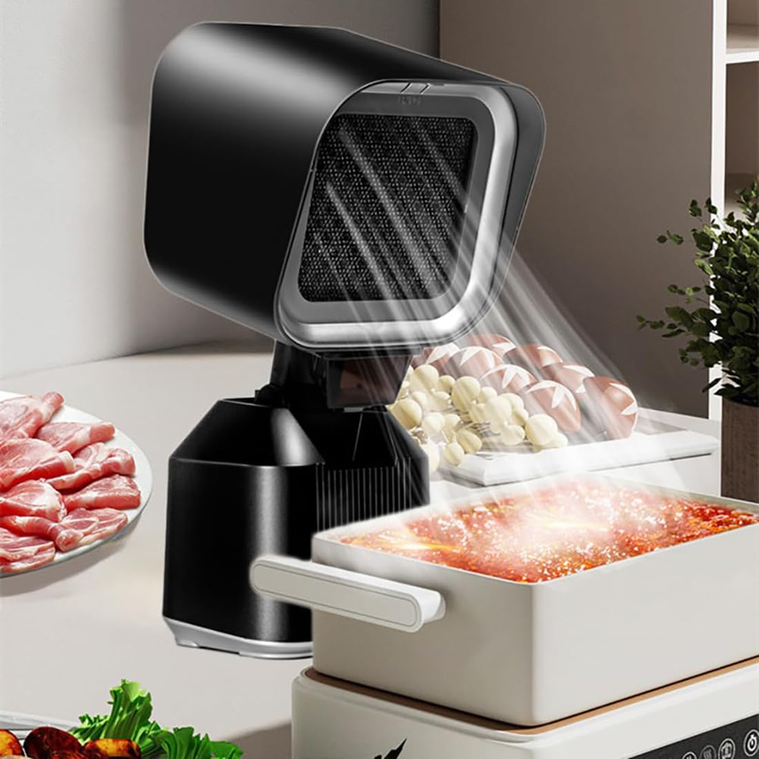 Hotte de bureau portable à 2 vitesses avec bac à huile de grande capacité