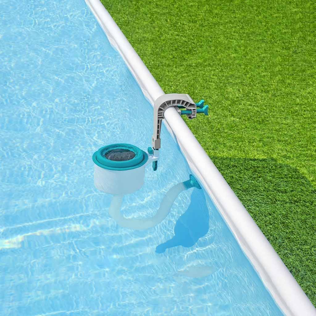 Bestway Flowclear 58233 écumeur Skimmer de Surface Piscine Hors Sol en Plastique résistant à la Corrosion, Panier Filtre réglable pour Filtration Automatique Nettoyage Feuilles débris Eau