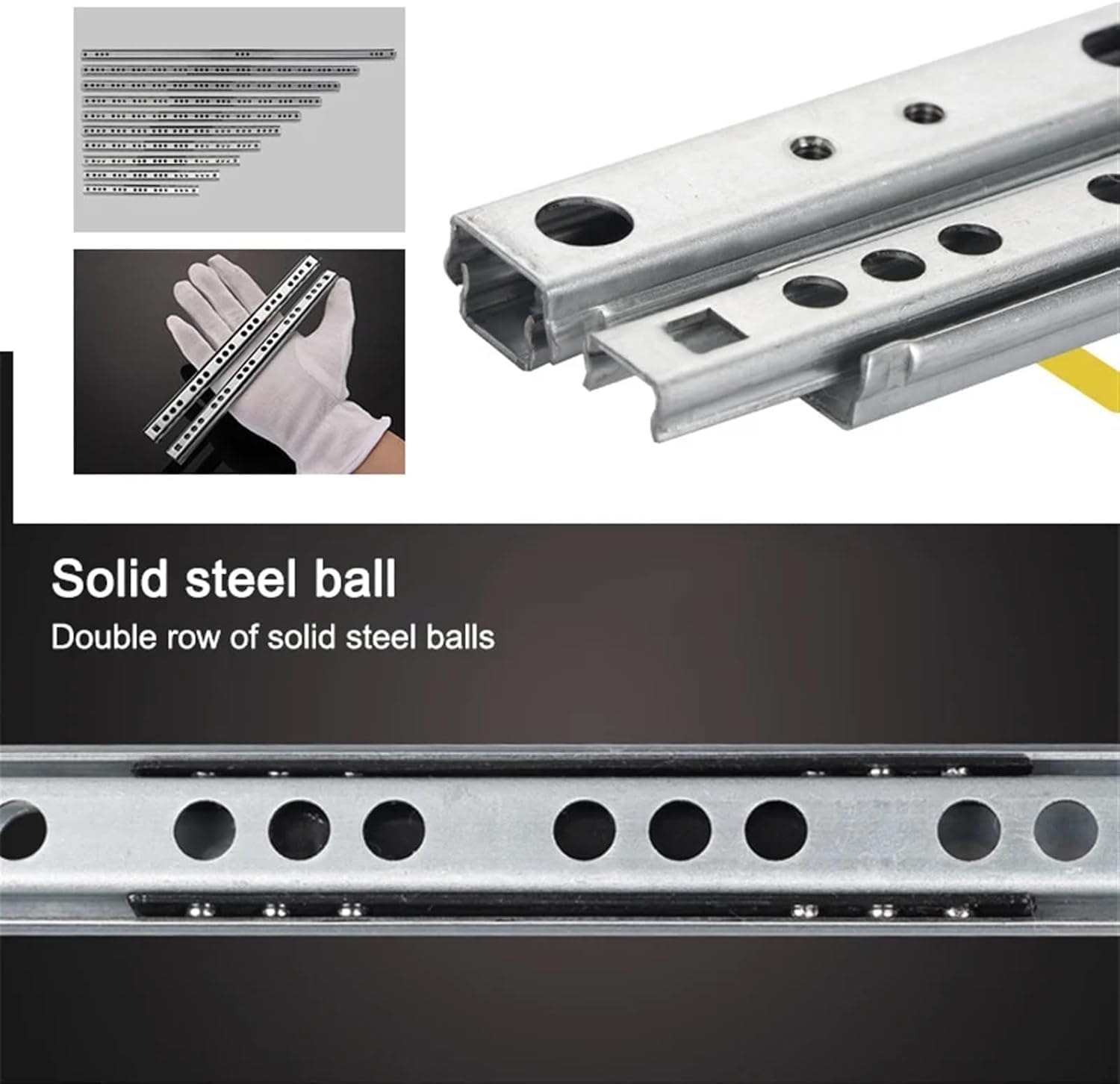 2 Pcs Mini Full Extension Drawer Slides, 17mm Wide Two Section Ball Bearing Runners(342mm 14in)